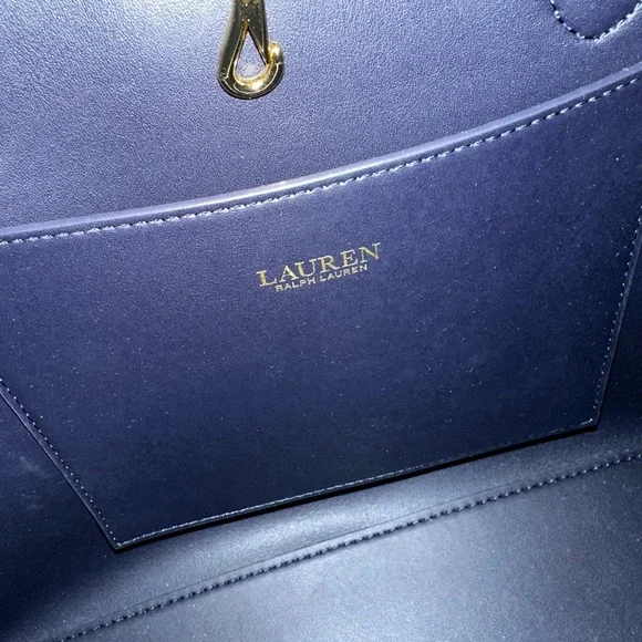 Lauren Ralph Lauren Leather Blue and Red Women's Bag - Picture 6 of 16